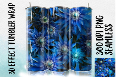 3D Blue Passion Flower Tumbler Wrap