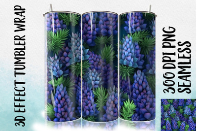 3D Blue Lupine Tumbler Wrap