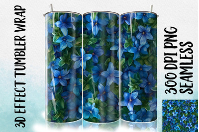 3D Blue Lobelia Tumbler Wrap