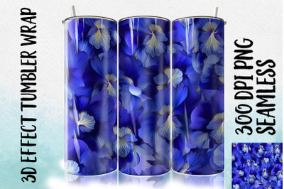 3D Blue Iris Tumbler Wrap