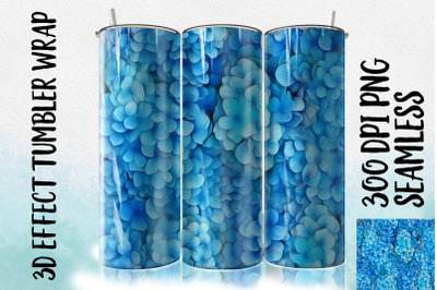 3D Blue Hydrangea Tumbler Wrap