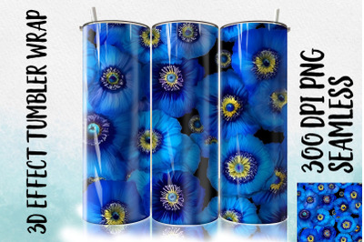 3D Blue Himalayan Poppy Tumbler Wrap