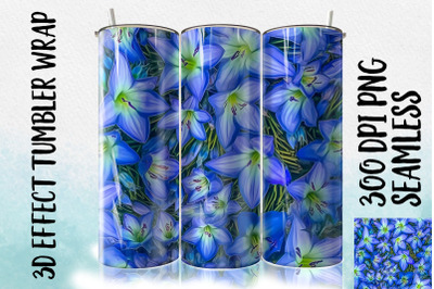 3D Blue Harebell Tumbler Wrap