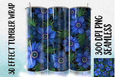 3D Blue Grecian Windflower Tumbler Wrap