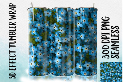 3D Blue Forget-Me-Not Tumbler Wrap