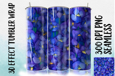 3D Blue Flag Iris Tumbler Wrap