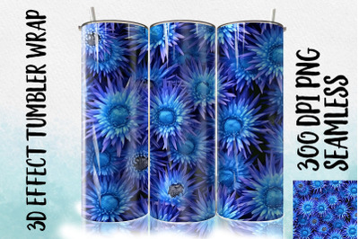 3D Blue Cornflower Tumbler Wrap