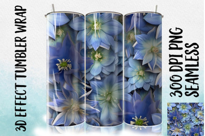 3D Blue Columbine Tumbler Wrap