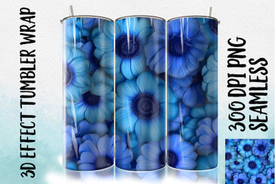 3D Blue Anemone Tumbler Wrap