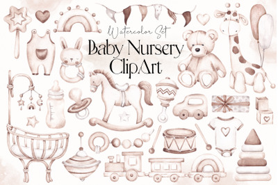 Watercolor Baby Nursery Clipart