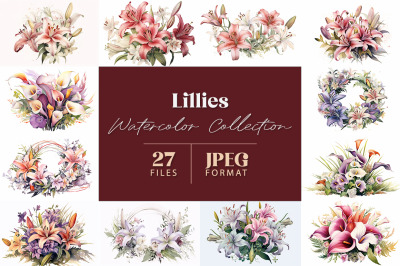 Lillies Watercolor Collection