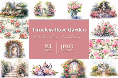 Timeless Rose Garden Watercolor Collection