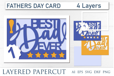 Fathers day shadow box, Dad card papercut