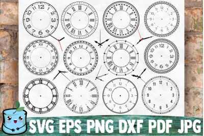 Clock Face With Hands SVG Bundle