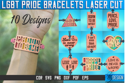 LGBT Pride Bracelets Laser Cut SVG | Accessories Laser Cut SVG Design