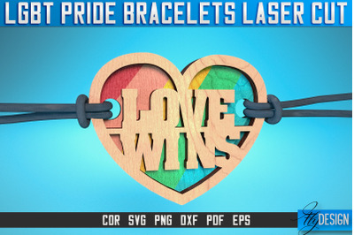 LGBT Pride Bracelets Laser Cut SVG | Accessories Laser Cut SVG Design