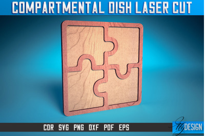 Compartmental Dish Laser Cut SVG | Dish Laser Cut SVG Design | CNC