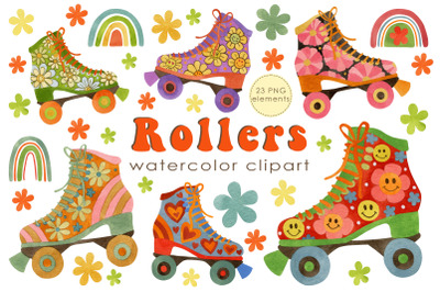 Watercolor Rollers Clipart