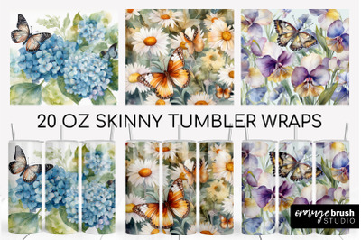 Butterfly Tumbler Designs, Summer Skinny Tumbler Wrap