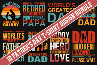 Father&#039;s Day T-shirt Design Bundle