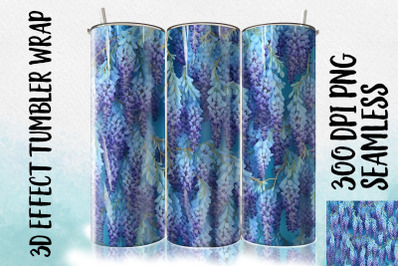 3D Blue Wisteria Tumbler Wrap 1