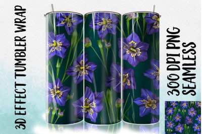 3D Blue Spiderwort Tumbler Wrap 1