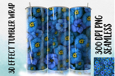 3D Blue Primrose Tumbler Wrap 1