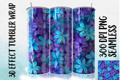 3D Blue Phlox Tumbler Wrap 1