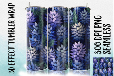 3D Blue Lupine Tumbler Wrap 1