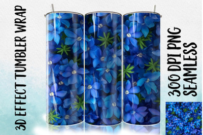 3D Blue Lobelia Tumbler Wrap 1