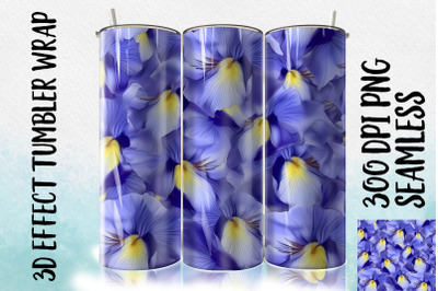 3D Blue Japanese Iris Tumbler Wrap 1