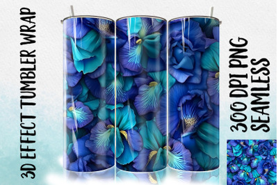 3D Blue Iris Tumbler Wrap 1