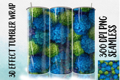 3D Blue Hydrangea Tumbler Wrap 1