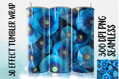 3D Blue Himalayan Poppy Tumbler Wrap 1