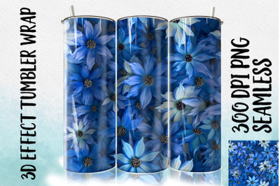 3D Blue Grecian Windflower Tumbler Wrap 1