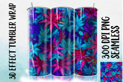 3D Blue Fuchsia Tumbler Wrap 1