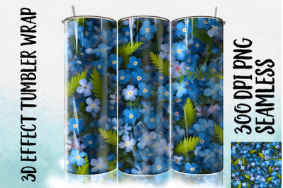 3D Blue Forget-Me-Not Tumbler Wrap 1