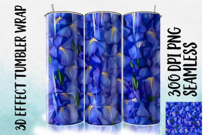 3D Blue Flag Iris Tumbler Wrap 1