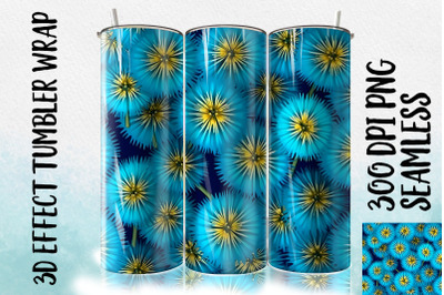 3D Blue Dandelion Tumbler Wrap 1