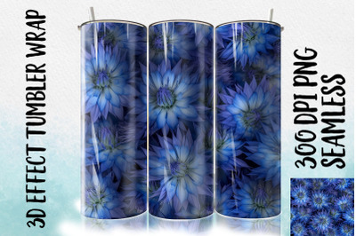 3D Blue Cornflower Tumbler Wrap 1