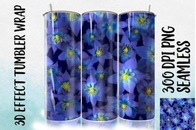 3D Blue Columbine Tumbler Wrap 1