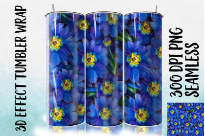 3D Blue Spiderwort Tumbler Wrap 2