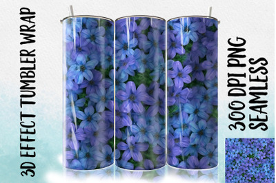 3D Blue Phlox Tumbler Wrap 2