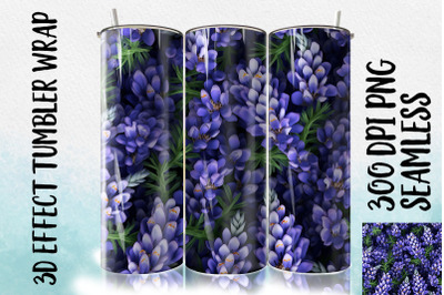 3D Blue Lupine Tumbler Wrap 2