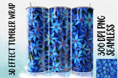 3D Blue Lobelia Tumbler Wrap 2