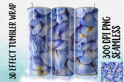 3D Blue Japanese Iris Tumbler Wrap 2