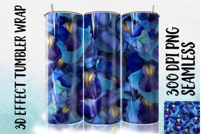 3D Blue Iris Tumbler Wrap 2