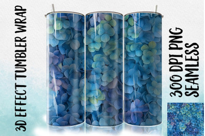 3D Blue Hydrangea Tumbler Wrap 2