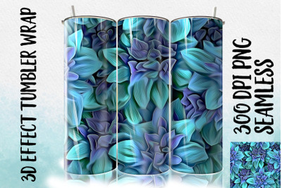 3D Blue Hosta Tumbler Wrap 2