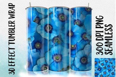 3D Blue Himalayan Poppy Tumbler Wrap 2